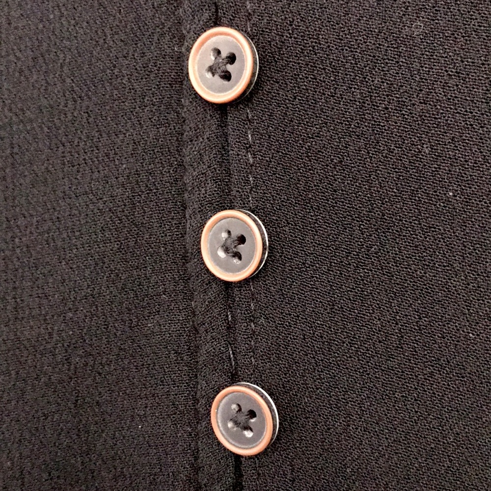 Stradivarius Black Viscose Blouse with Buttons - Picture 4 of 11